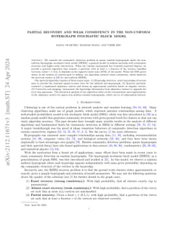 Partial recovery and weak consistency in the non-uniform hypergraph
  Stochastic Block Model