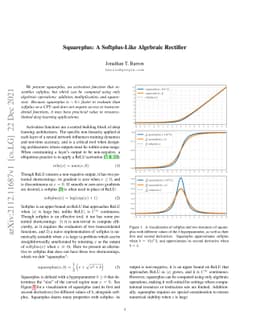 Squareplus: A Softplus-Like Algebraic Rectifier