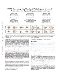 D-HYPR: Harnessing Neighborhood Modeling and Asymmetry Preservation for
  Digraph Representation Learning