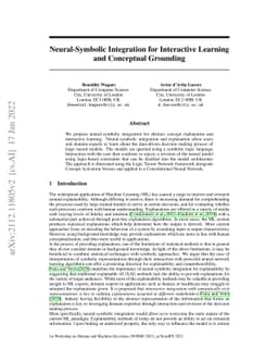 Neural-Symbolic Integration for Interactive Learning and Conceptual
  Grounding