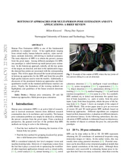 Bottom-up approaches for multi-person pose estimation and it's
  applications: A brief review
