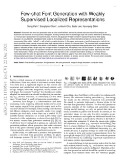 Few-shot Font Generation with Weakly Supervised Localized
  Representations