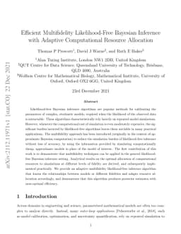 Efficient Multifidelity Likelihood-Free Bayesian Inference with Adaptive
  Computational Resource Allocation