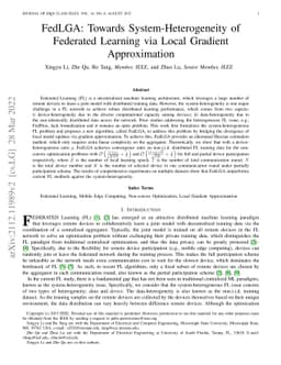 FedLGA: Towards System-Heterogeneity of Federated Learning via Local
  Gradient Approximation
