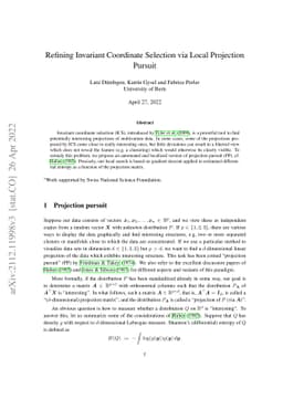 Refining Invariant Coordinate Selection via Local Projection Pursuit