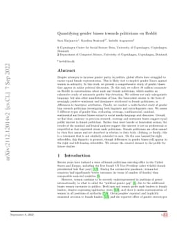 Quantifying Gender Biases Towards Politicians on Reddit