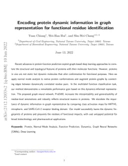 Encoding protein dynamic information in graph representation for
  functional residue identification