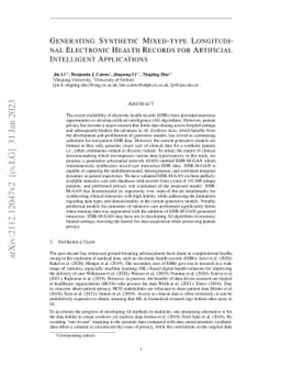 Generating Synthetic Mixed-type Longitudinal Electronic Health Records
  for Artificial Intelligent Applications