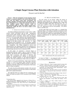 A Single-Target License Plate Detection with Attention