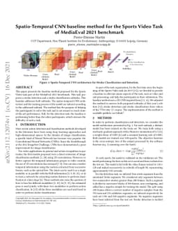 Spatio-Temporal CNN baseline method for the Sports Video Task of
  MediaEval 2021 benchmark