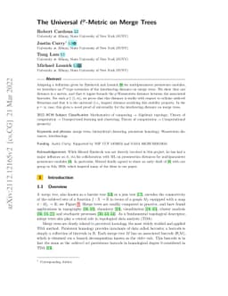 The Universal $\ell^p$-Metric on Merge Trees