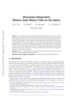 Dimension-independent Markov chain Monte Carlo on the sphere