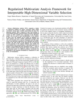 Regularized Multivariate Analysis Framework for Interpretable
  High-Dimensional Variable Selection