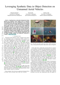 Leveraging Synthetic Data in Object Detection on Unmanned Aerial
  Vehicles