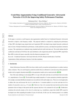 Crash Data Augmentation Using Conditional Generative Adversarial
  Networks (CGAN) for Improving Safety Performance Functions