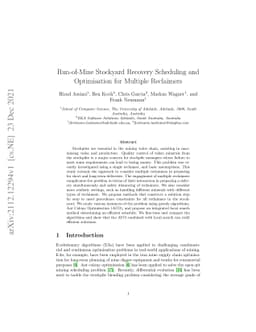 Run-of-Mine Stockyard Recovery Scheduling and Optimisation for Multiple
  Reclaimers