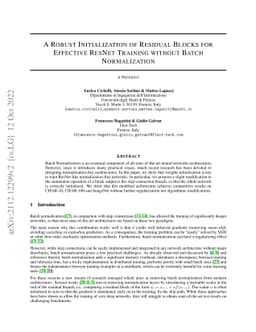 A Robust Initialization of Residual Blocks for Effective ResNet Training
  without Batch Normalization