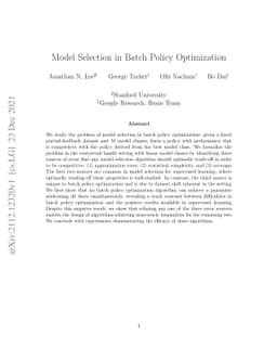 Model Selection in Batch Policy Optimization