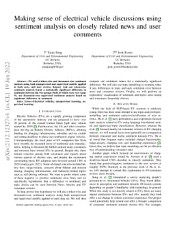 Making sense of electrical vehicle discussions using sentiment analysis
  on closely related news and user comments