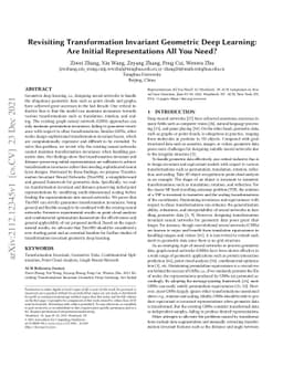 Revisiting Transformation Invariant Geometric Deep Learning: Are Initial
  Representations All You Need?
