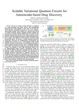 Scalable Variational Quantum Circuits for Autoencoder-based Drug
  Discovery