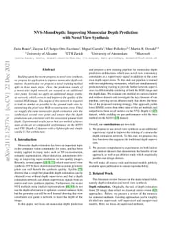 NVS-MonoDepth: Improving Monocular Depth Prediction with Novel View
  Synthesis