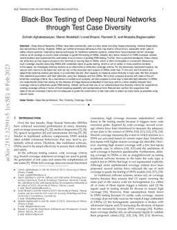 Black-Box Testing of Deep Neural Networks Through Test Case Diversity