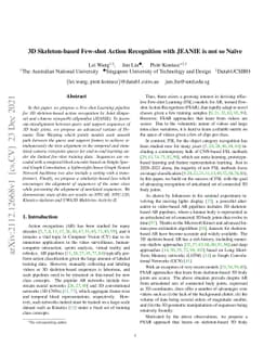 3D Skeleton-based Few-shot Action Recognition with JEANIE is not so
  Naïve