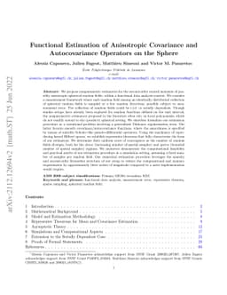 Functional Estimation of Anisotropic Covariance and Autocovariance
  Operators on the Sphere