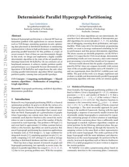 Deterministic Parallel Hypergraph Partitioning