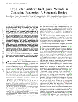 Explainable Artificial Intelligence Methods in Combating Pandemics: A
  Systematic Review