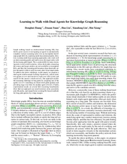 Learning to Walk with Dual Agents for Knowledge Graph Reasoning
