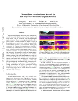 Channel-Wise Attention-Based Network for Self-Supervised Monocular Depth
  Estimation
