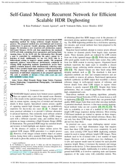 Self-Gated Memory Recurrent Network for Efficient Scalable HDR
  Deghosting