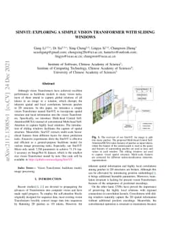 SimViT: Exploring a Simple Vision Transformer with sliding windows
