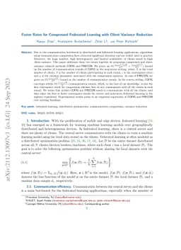 Faster Rates for Compressed Federated Learning with Client-Variance
  Reduction