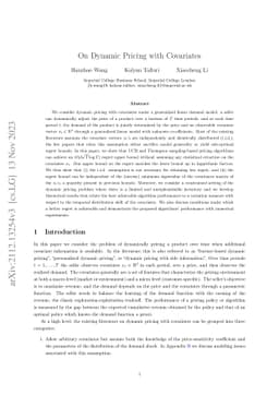 On Dynamic Pricing with Covariates