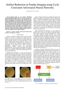 Artifact Reduction in Fundus Imaging using Cycle Consistent Adversarial
  Neural Networks