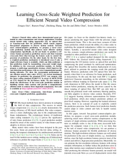 Learning Cross-Scale Weighted Prediction for Efficient Neural Video
  Compression