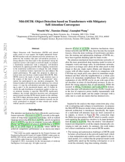 Miti-DETR: Object Detection based on Transformers with Mitigatory
  Self-Attention Convergence