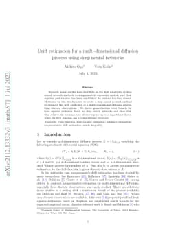 Drift estimation for a multi-dimensional diffusion process using deep
  neural networks