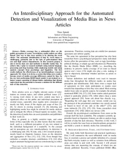 An Interdisciplinary Approach for the Automated Detection and
  Visualization of Media Bias in News Articles