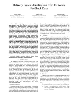 Delivery Issues Identification from Customer Feedback Data
