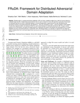 FRuDA: Framework for Distributed Adversarial Domain Adaptation