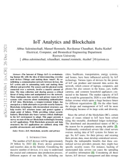 IoT Analytics and Blockchain
