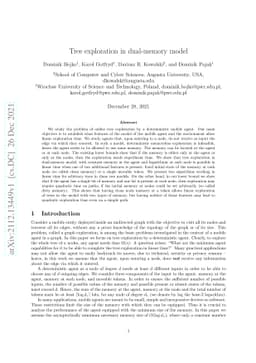 Tree exploration in dual-memory model