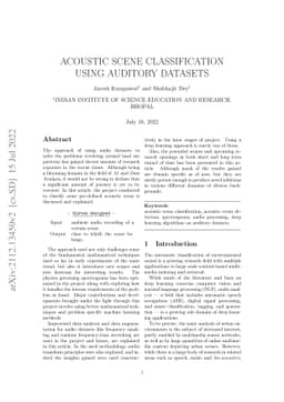 Acoustic scene classification using auditory datasets