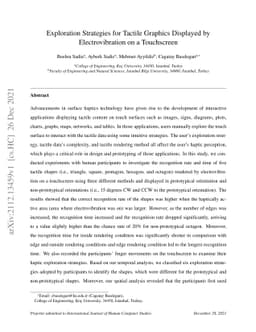 Exploration Strategies for Tactile Graphics Displayed by
  Electrovibration on a Touchscreen