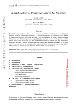 A Brief History of Updates of Answer-Set Programs