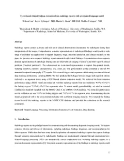 Event-based clinical findings extraction from radiology reports with
  pre-trained language model